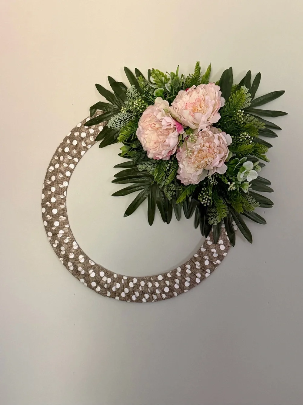Large Wreath | Blush Pink Peony w/Green Foliage